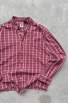 GAP Red Cropped Long Sleeve Button Up — 2000s (XL) - Retrospective Store