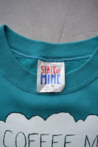 Garfield Teal Graphic Crewneck — 1980s (S) - Retrospective Store