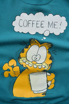Garfield Teal Graphic Crewneck — 1980s (S) - Retrospective Store