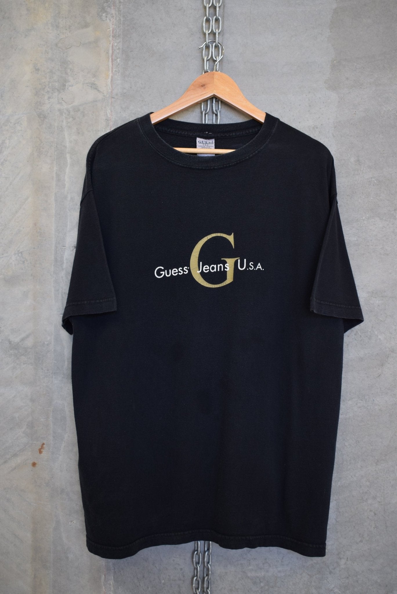Guess Jeans USA Spellout Tee — 1990s (XL) - Retrospective Store