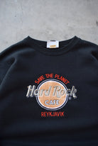 Hard Rock Cafe Black Embroidered Crewneck — 1990s (M) - Retrospective Store