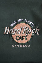 Hard Rock Cafe Green Embroidered Crewneck — 1990s (M) - Retrospective Store