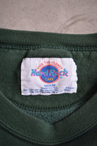 Hard Rock Cafe Green Embroidered Crewneck — 1990s (M) - Retrospective Store