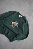 Hard Rock Cafe Green Embroidered Crewneck — 1990s (M) - Retrospective Store