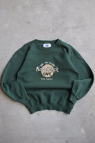 Hard Rock Cafe Green Embroidered Crewneck — 1990s (M) - Retrospective Store
