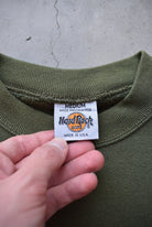 Hard Rock Cafe New York Green Spellout Crewneck — 1990s (S) - Retrospective Store