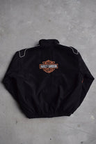 Harley Davidson Black & Orange Embroidered Jacket — 2000s (L/XL) - Retrospective Store