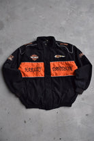 Harley Davidson Black & Orange Embroidered Jacket — 2000s (L/XL) - Retrospective Store