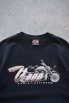 Harley Davidson Motorcycles Black Graphic Crewneck — 2001 (L) - Retrospective Store