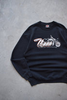 Harley Davidson Motorcycles Black Graphic Crewneck — 2001 (L) - Retrospective Store