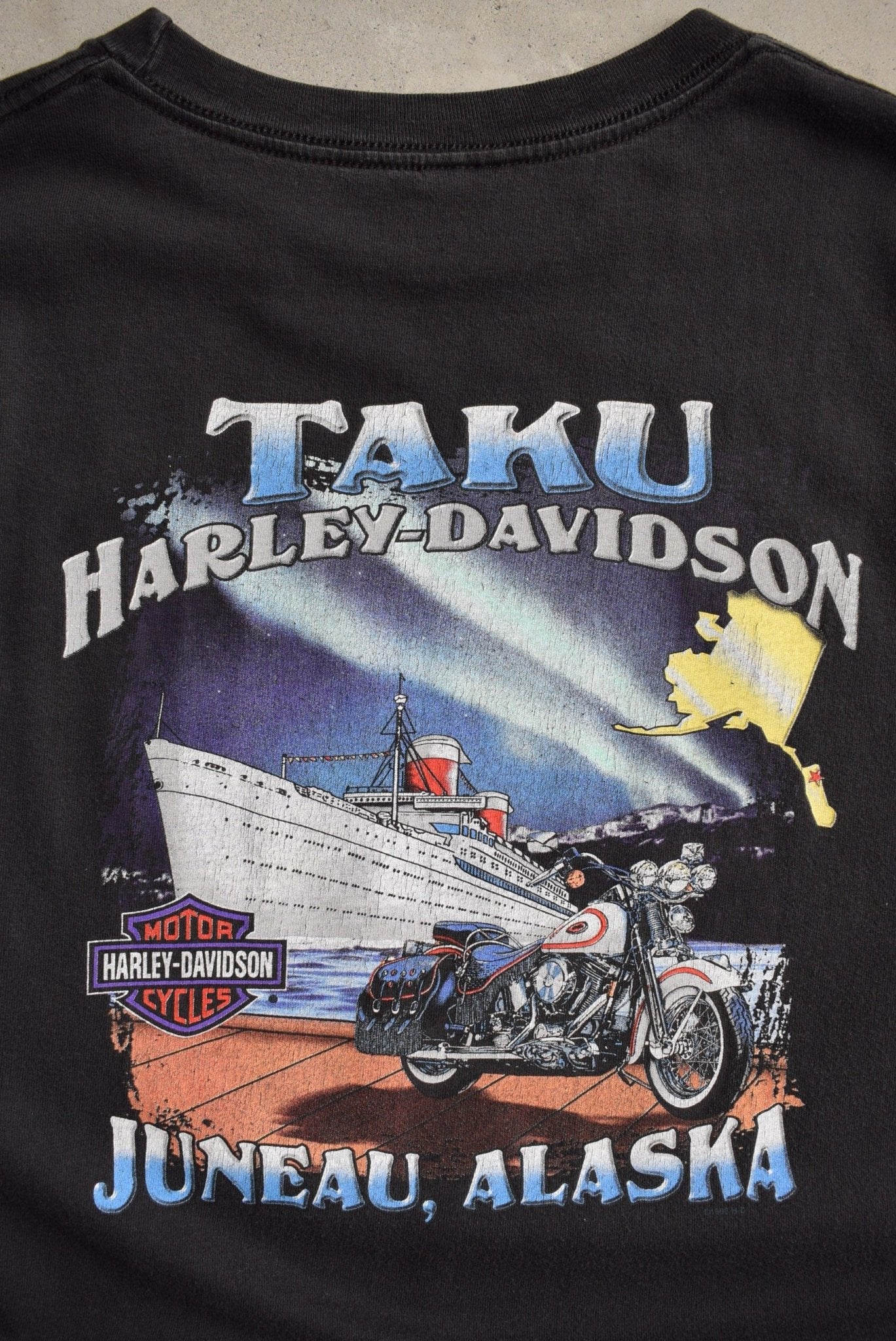 Harley Davidson Motorcycles Black Graphic Tee — 1998 (XL) - Retrospective Store