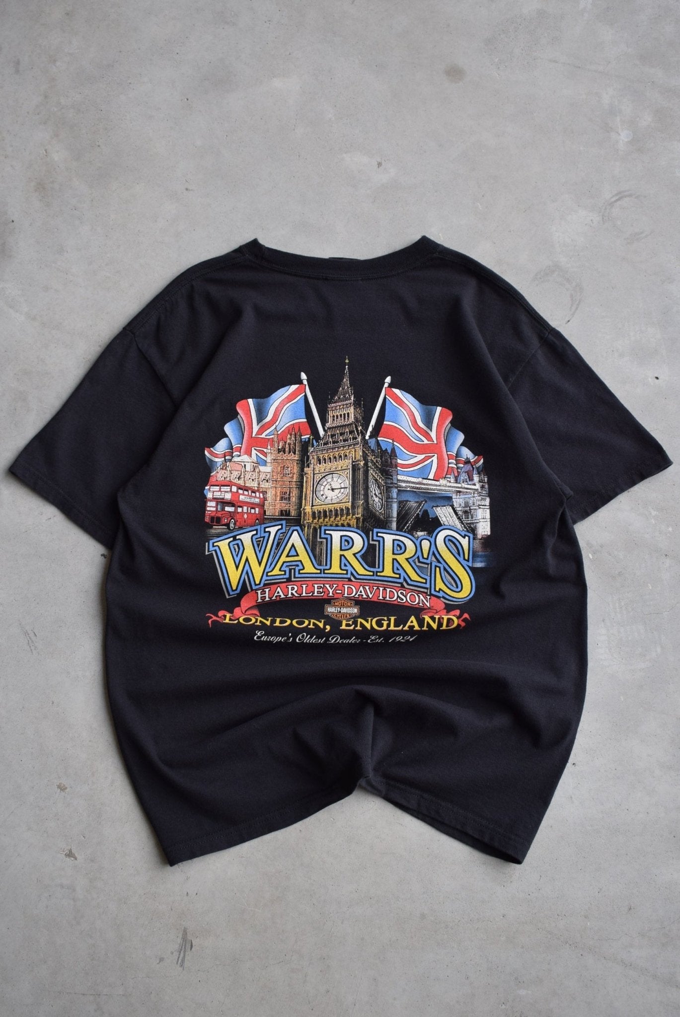 Harley Davidson Motorcycles Black Graphic Tee — 2000s (L) - Retrospective Store