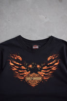 Harley Davidson Motorcycles Black Graphic Tee — 2000s (L) - Retrospective Store