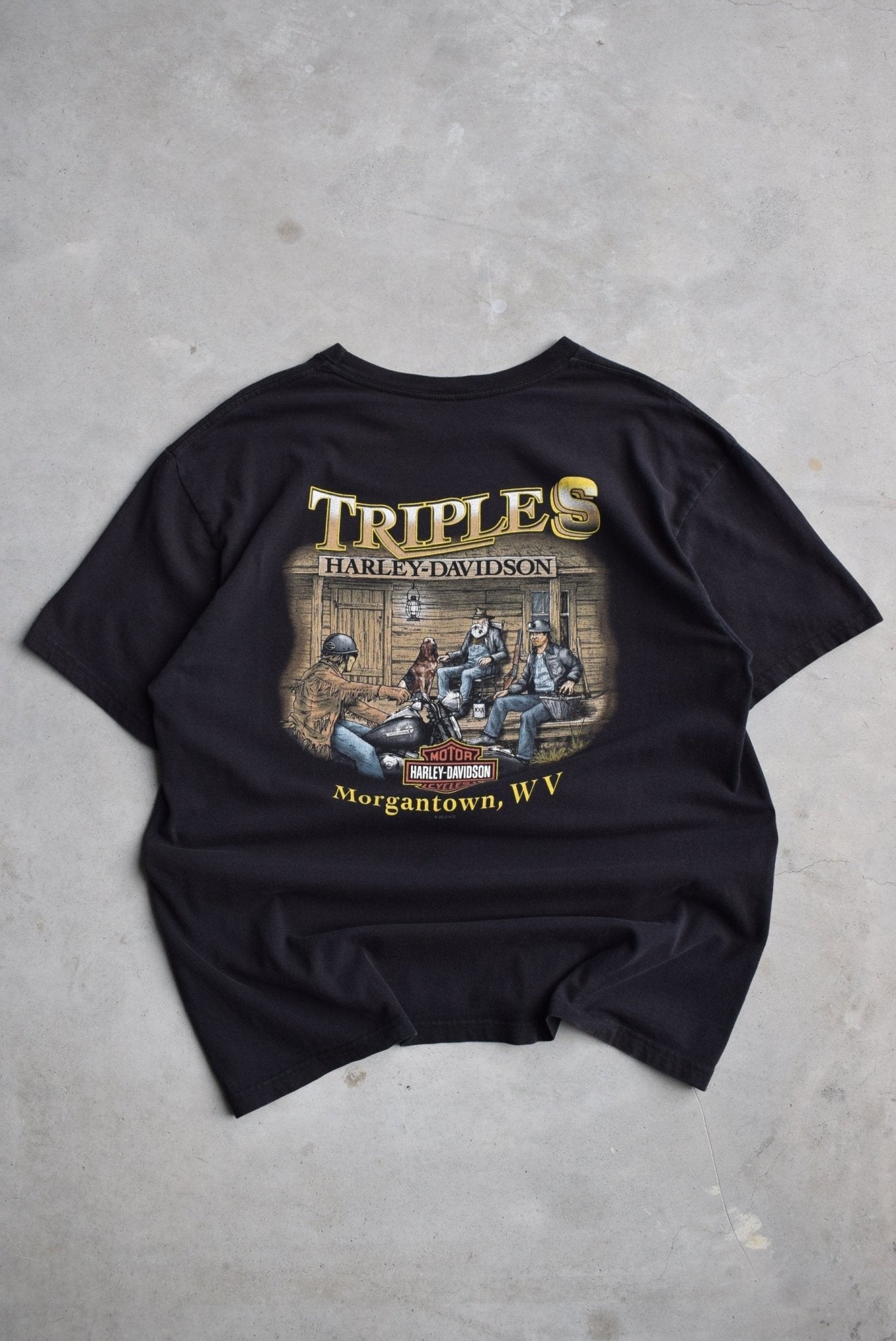 Harley Davidson Motorcycles Black Graphic Tee — 2000s (XL) - Retrospective Store