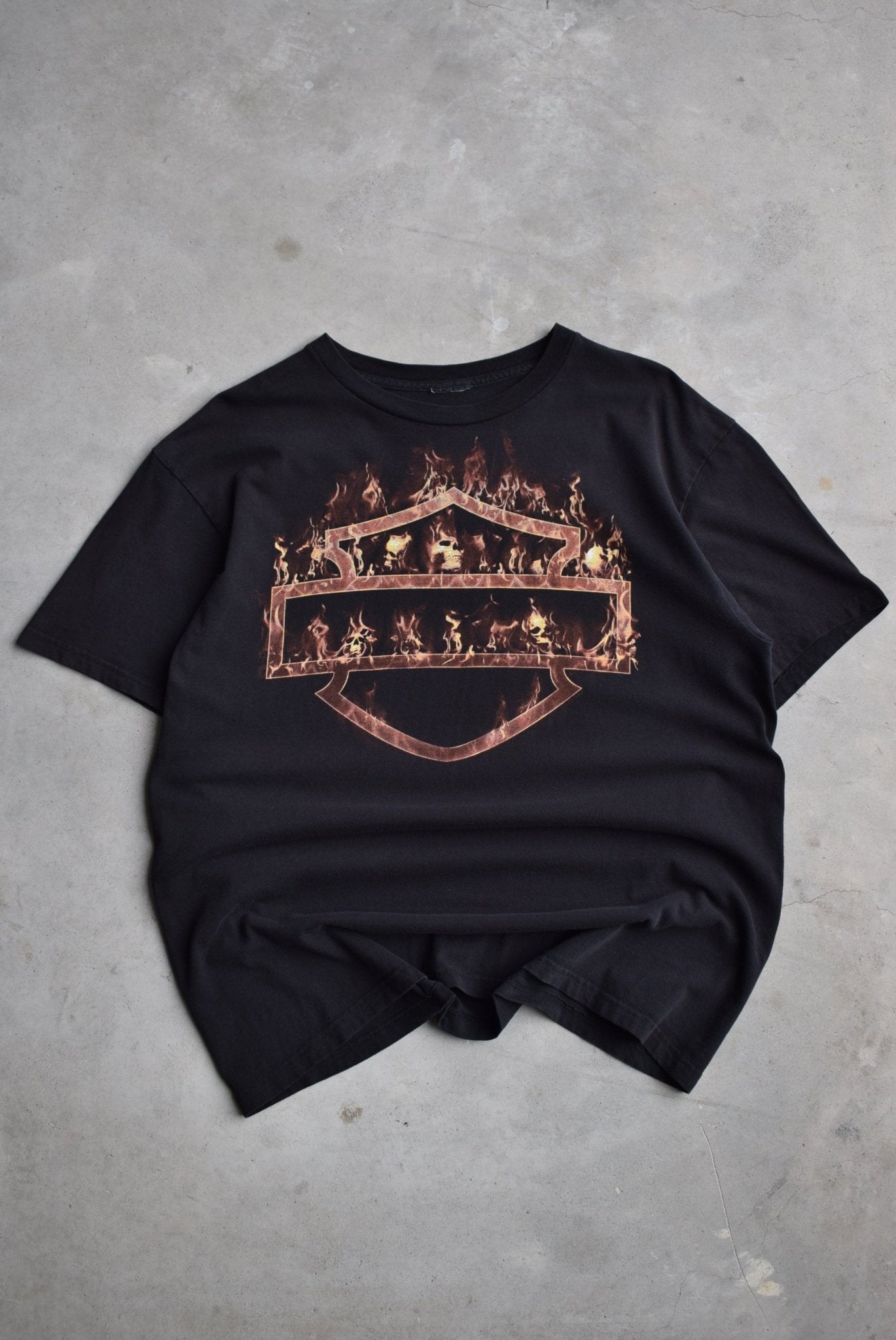Harley Davidson Motorcycles Black Graphic Tee — 2000s (XL) - Retrospective Store