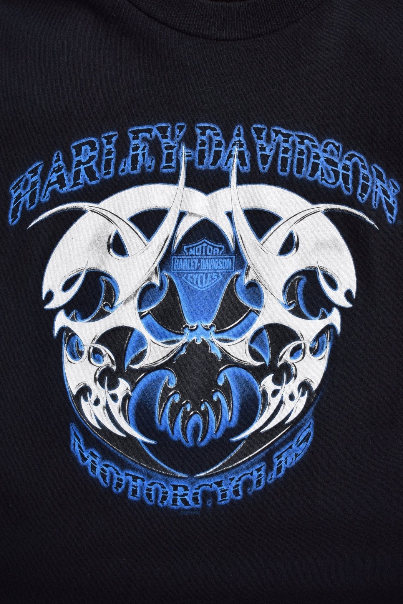 Harley Davidson Motorcycles Black Graphic Tee — 2005 (L) - Retrospective Store