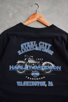 Harley Davidson Motorcycles Black Graphic Tee — 2005 (L) - Retrospective Store