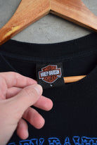Harley Davidson Motorcycles Black Graphic Tee — 2005 (L) - Retrospective Store