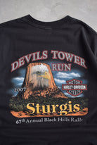 Harley Davidson Motorcycles Black Graphic Tee — 2007 (L) - Retrospective Store
