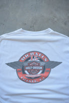 Harley Davidson Motorcycles White Graphic Tee — 2000 (M/L) - Retrospective Store