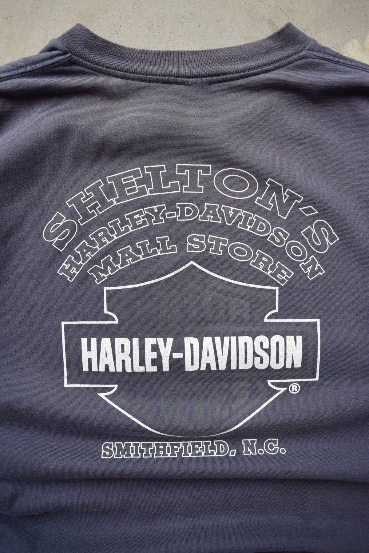 Harley Davidson Navy Graphic Tee — 2000s (L) - Retrospective Store