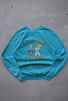 'I Get Sex Almost Every Night' Blue Graphic Crewneck — 1988 (S) - Retrospective Store