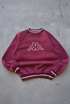 Kappa Burgandy Embroidered Crewneck — 1990s (S/M) - Retrospective Store