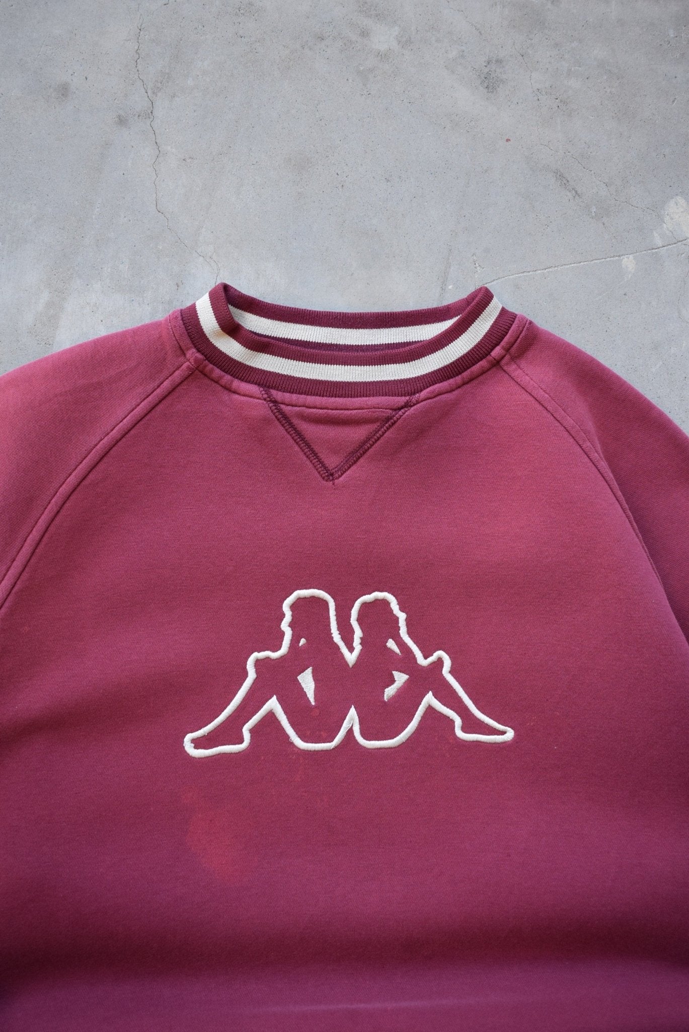 Kappa Burgandy Embroidered Crewneck — 1990s (S/M) - Retrospective Store