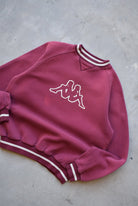 Kappa Burgandy Embroidered Crewneck — 1990s (S/M) - Retrospective Store