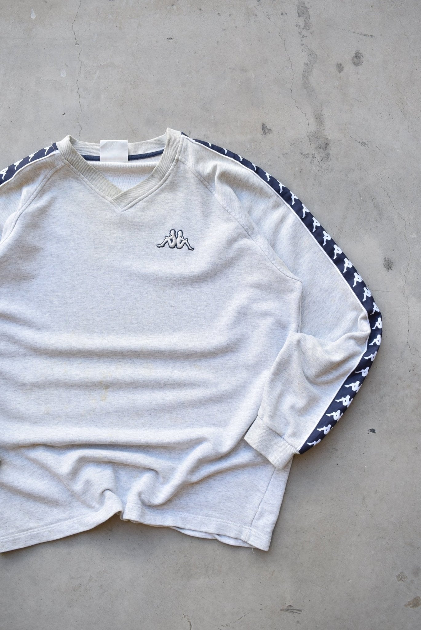 Kappa Grey Embroidered Logo Crewneck — 1990s (XL) - Retrospective Store
