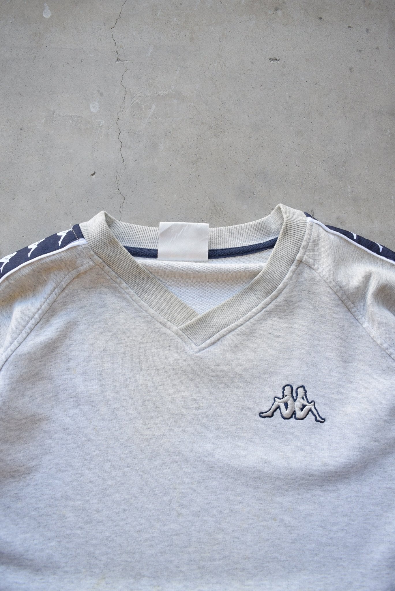 Kappa Grey Embroidered Logo Crewneck — 1990s (XL) - Retrospective Store