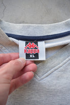 Kappa Grey Embroidered Logo Crewneck — 1990s (XL) - Retrospective Store