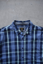 Lee Blue Cropped Button Up — 2000s (XXL) - Retrospective Store
