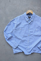 LEE Blue Cropped Long Sleeve Button Up — 2000s (XL) - Retrospective Store