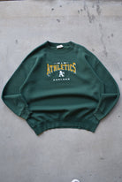 LEE Sport x MLB Oakland Athletics Green Embroidered Crewneck — 1990s (XL) - Retrospective Store