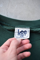 LEE Sport x MLB Oakland Athletics Green Embroidered Crewneck — 1990s (XL) - Retrospective Store