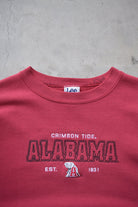 LEE Sport x University of Alabama Burgundy Spellout Crewneck — 1990s (L) - Retrospective Store
