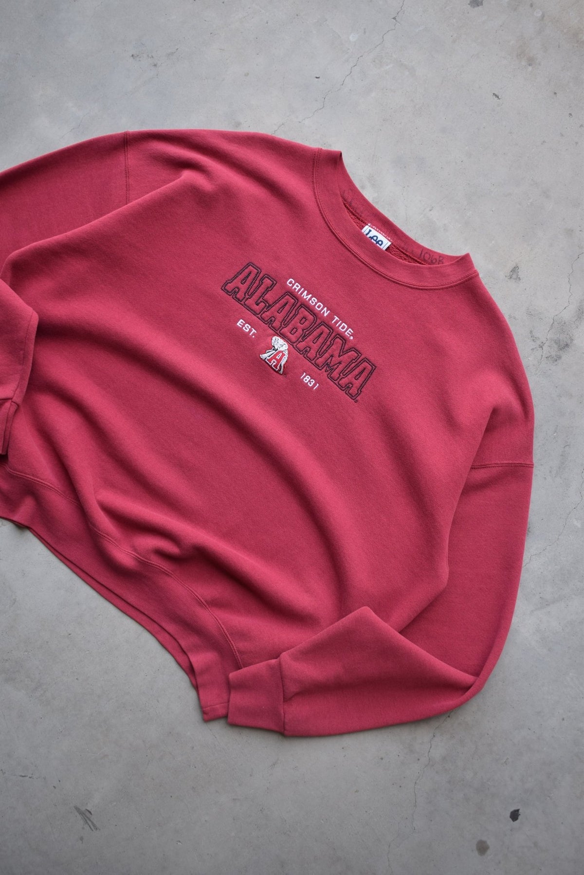 LEE Sport x University of Alabama Burgundy Spellout Crewneck — 1990s (L) - Retrospective Store