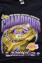 LEE Sports x NBA Los Angeles Lakers Champions Black Graphic Tee — 2000 (M) - Retrospective Store