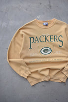 LEE Sports x NFL Green Bay Packers Faded-Yellow Graphic Crewneck — 1998 (M) - Retrospective Store