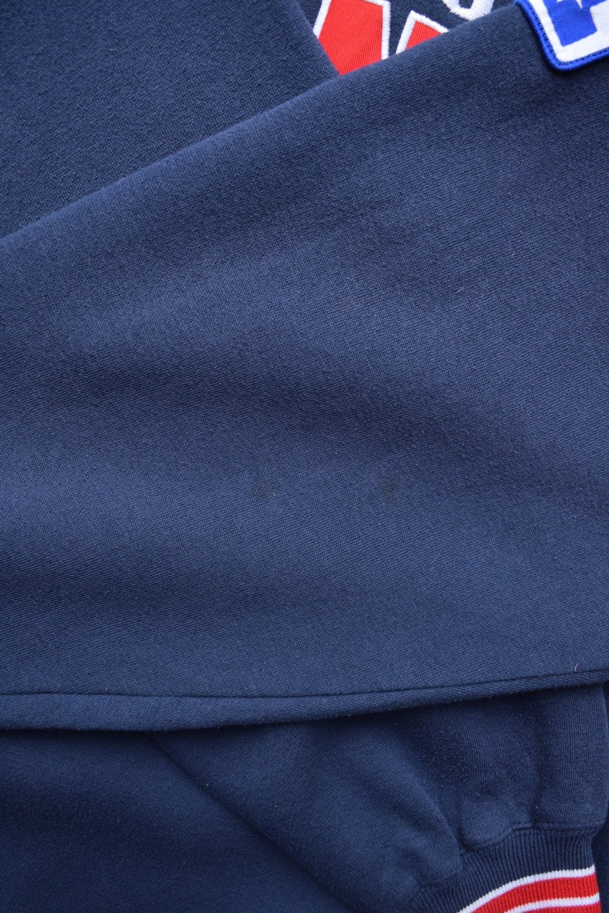 LEE Sports x NFL New York Giants Navy Embroidered Spellout Crewneck — 1990s (L) - Retrospective Store