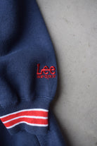 LEE Sports x NFL New York Giants Navy Embroidered Spellout Crewneck — 1990s (L) - Retrospective Store