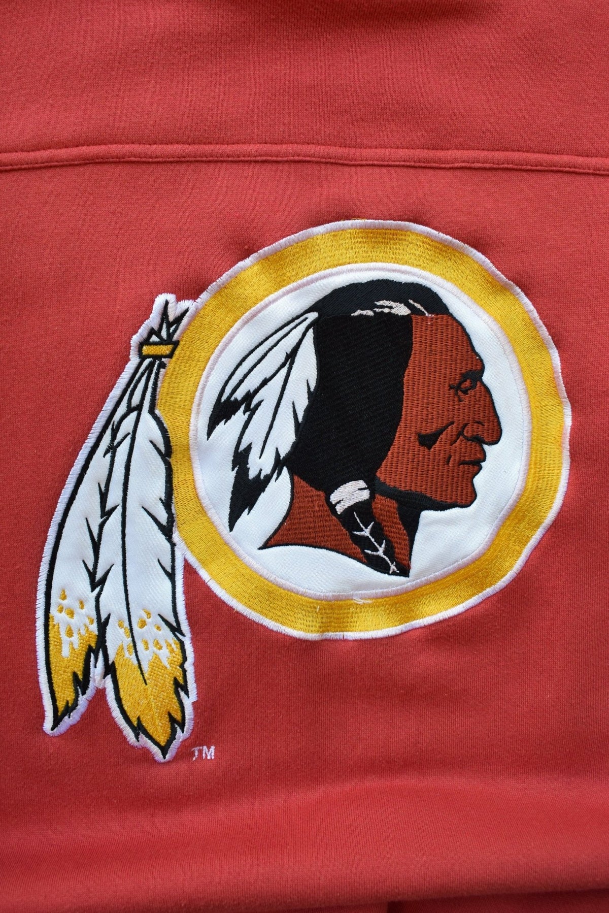 LEE Sports x NFL Washington Football Team Embroidered Red Crewneck — 1990s (M/L) - Retrospective Store