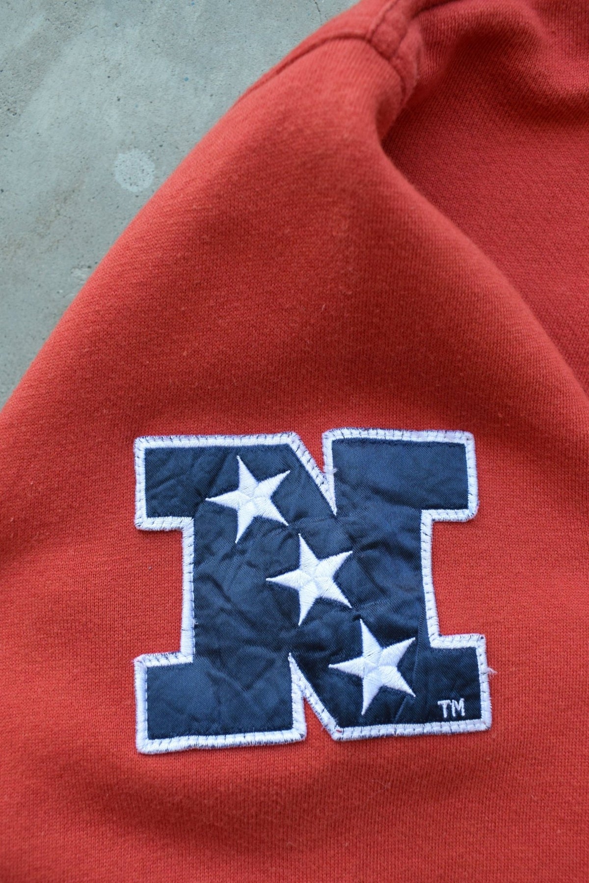 LEE Sports x NFL Washington Football Team Embroidered Red Crewneck — 1990s (M/L) - Retrospective Store