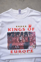 Liverpool FC 'Kings of Europe' White Graphic Tee — 2005 (XL) - Retrospective Store