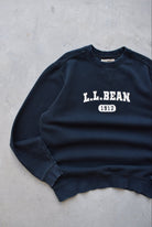 L.L. Bean Black Embroidered Spellout Crewneck — 1990s (XL) - Retrospective Store