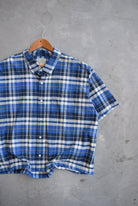 L.L. Bean Blue Cropped Button Up — 2000s (XL) - Retrospective Store