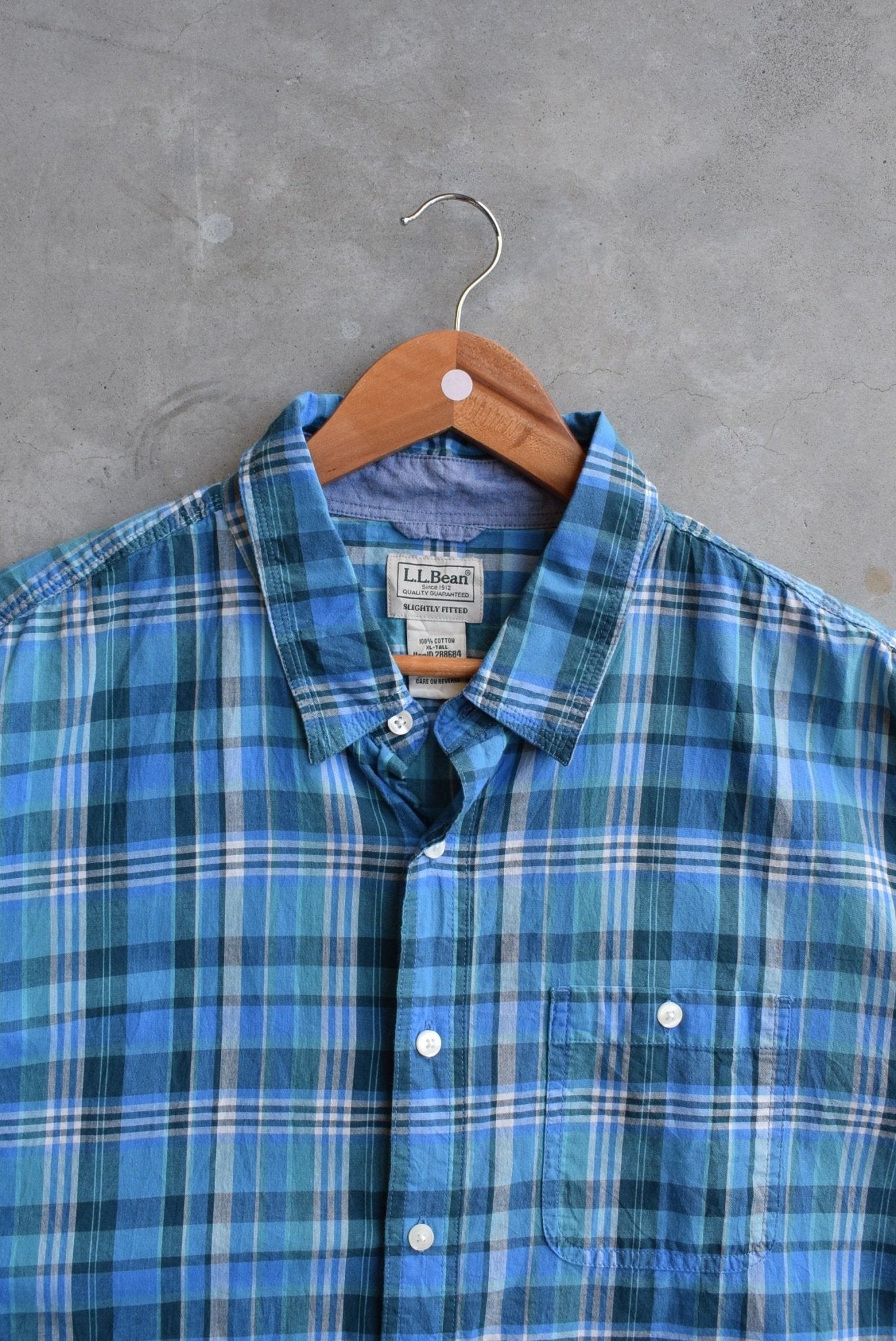 L.L. Bean Blue Cropped Button Up — 2000s (XL) - Retrospective Store