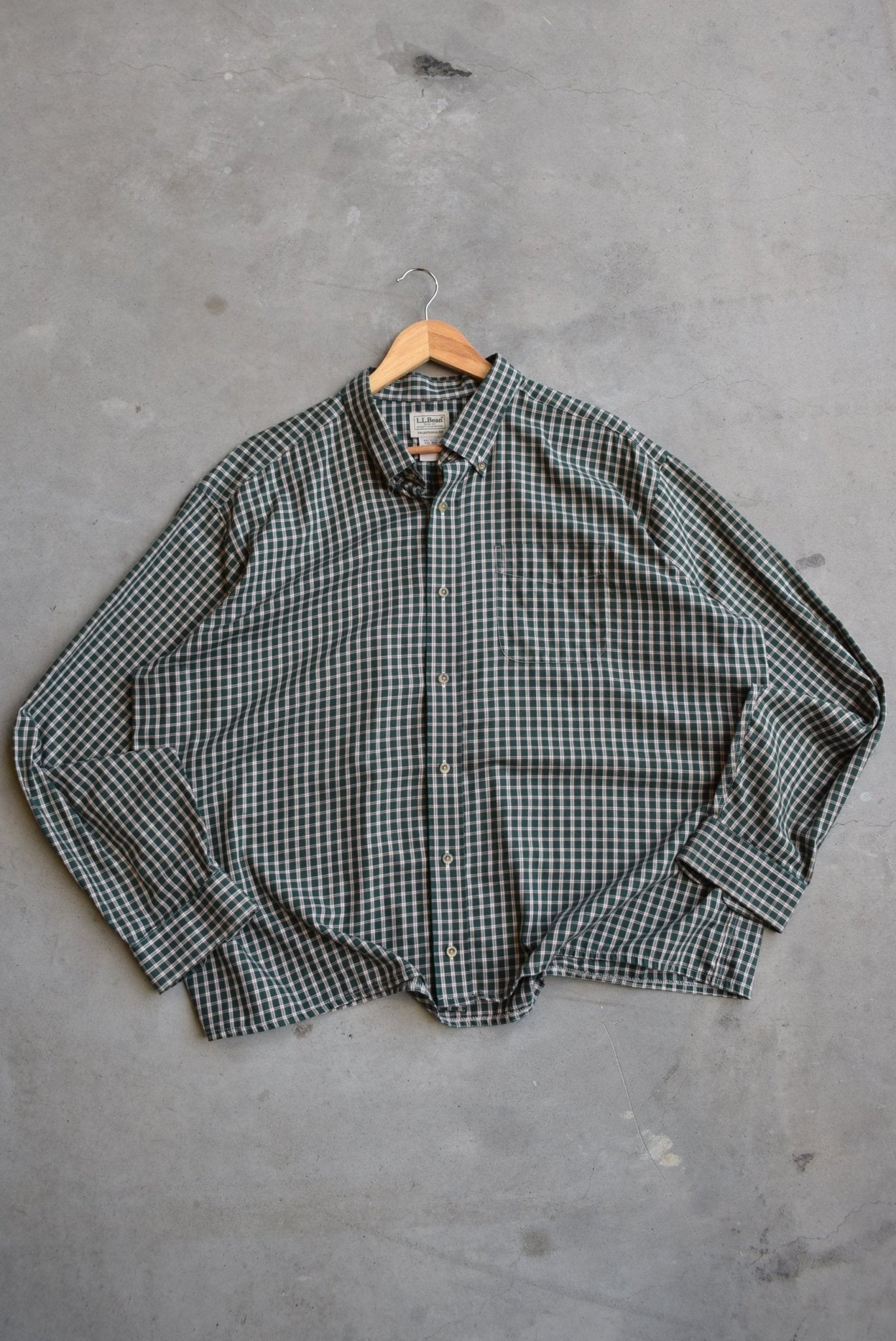 L.L. Bean Green Cropped Button Up — 2000s (XXL) - Retrospective Store