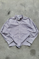L.L. Bean Red, Blue & White Cropped Long Sleeve Button Up — 2000s (L) - Retrospective Store